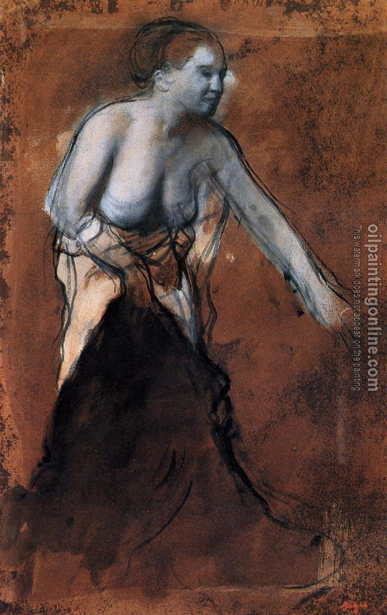 Degas, Edgar - Standing Female Figure with Bared Torso